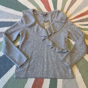 Charter Club Ruffle V-Neck Cashmere Sweater